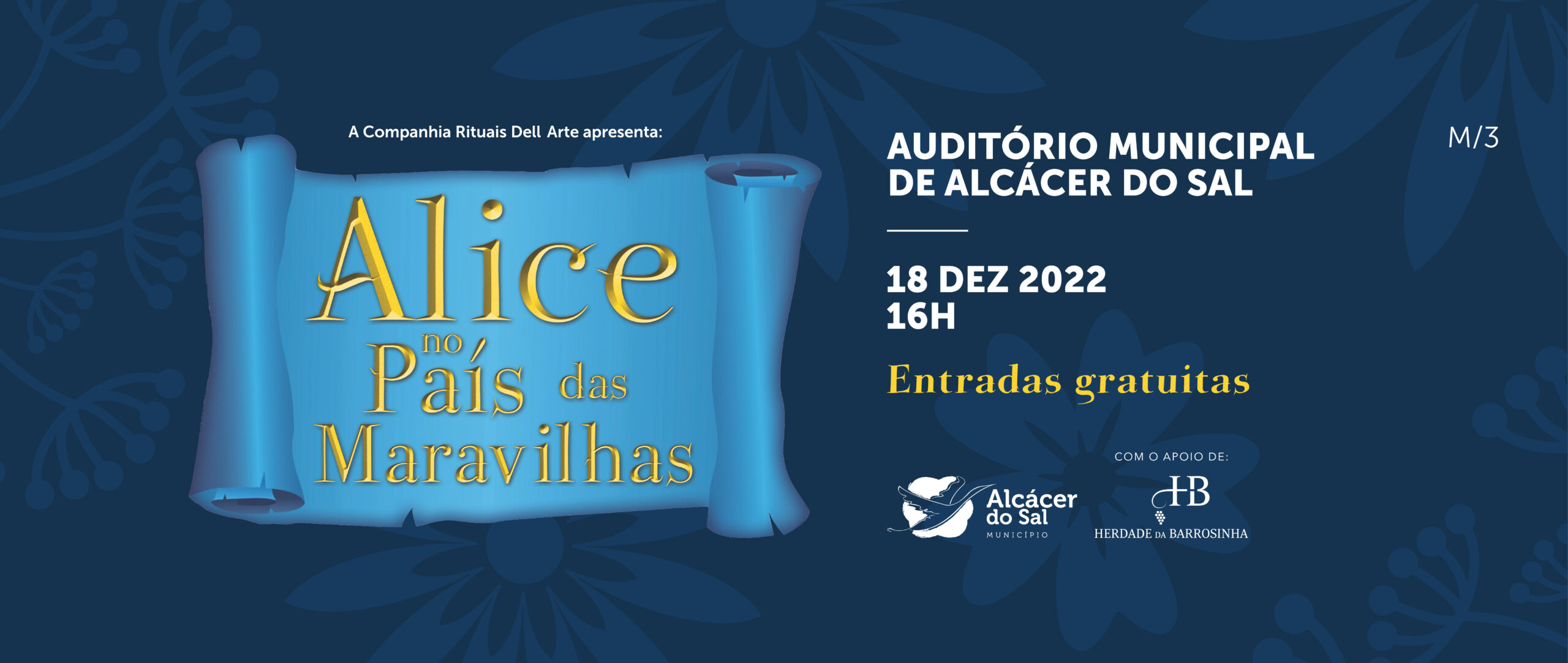 ‘Alice no País das Maravilhas’ no Auditório Municipal de Alcácer do Sal