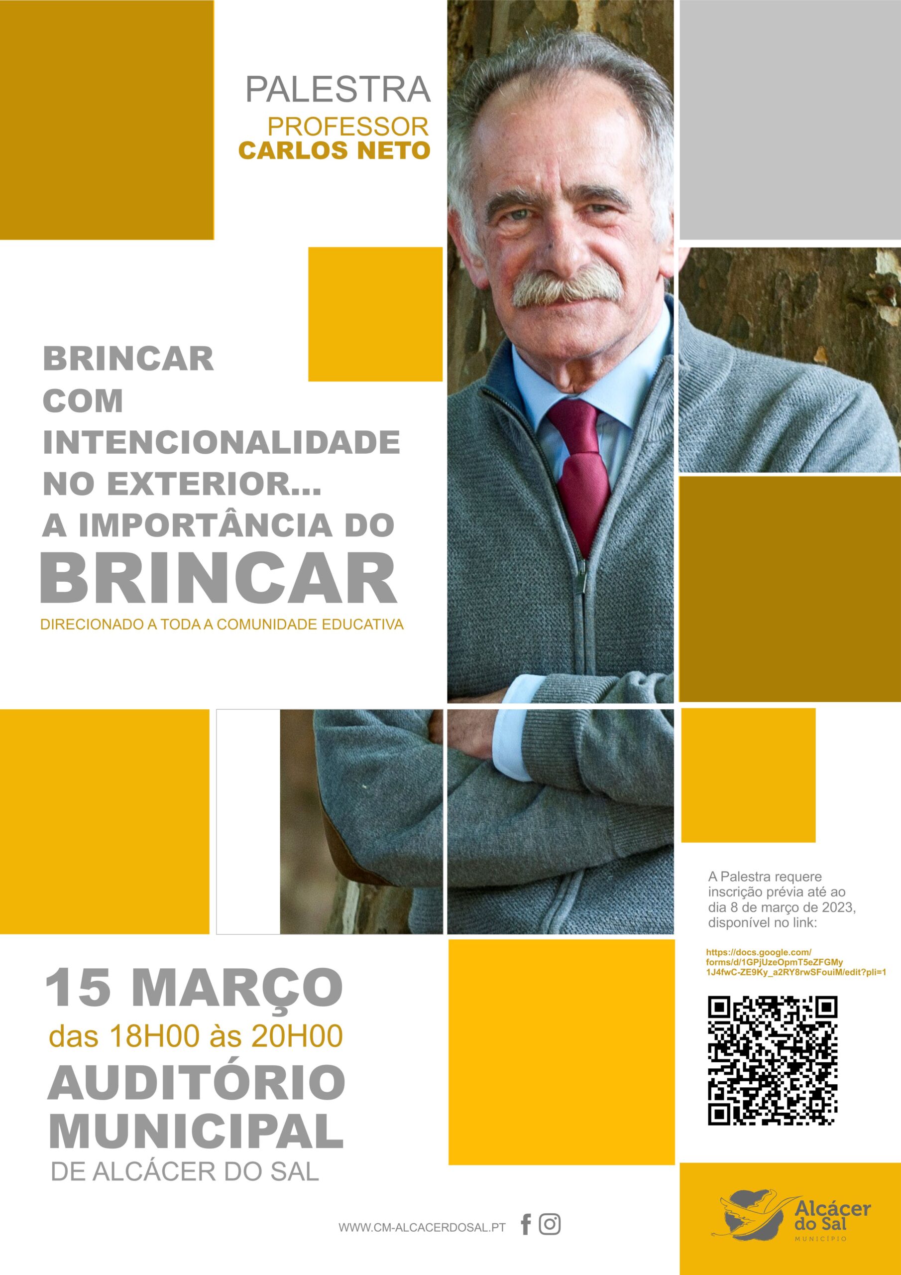 Professor Carlos Neto traz palestra ao Auditório Municipal sobre a importância do Brincar