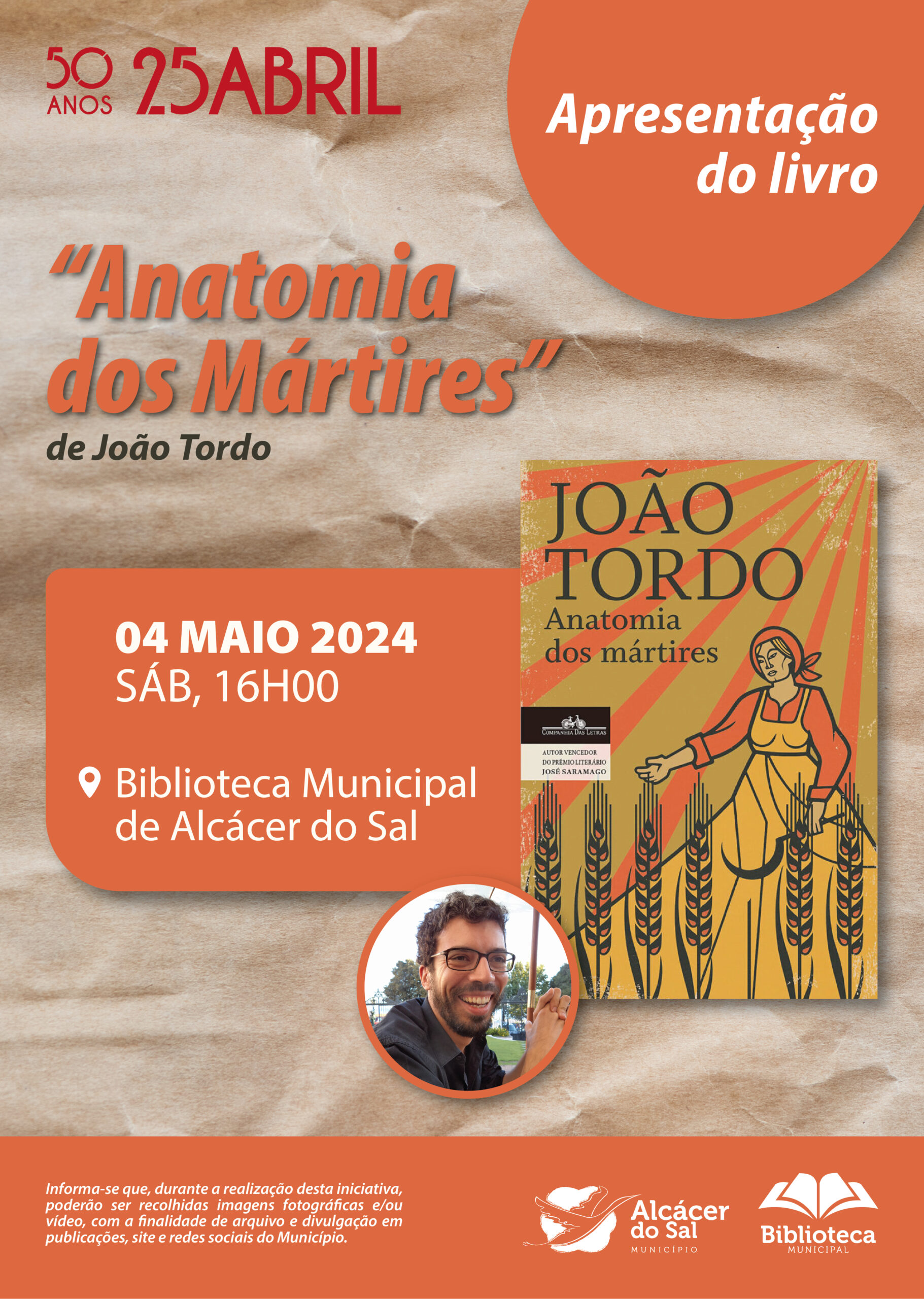Imagem mural_Apresentação do livro - Anatomia dos Mártires, João Tordo
